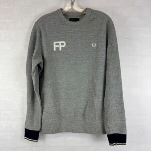 Fred Perry FP Logo‎ Gray Crewneck Sweatshirt Size Small
